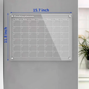 Clear acrylic magnetic fridge calendar board, view 3 - MRSLM