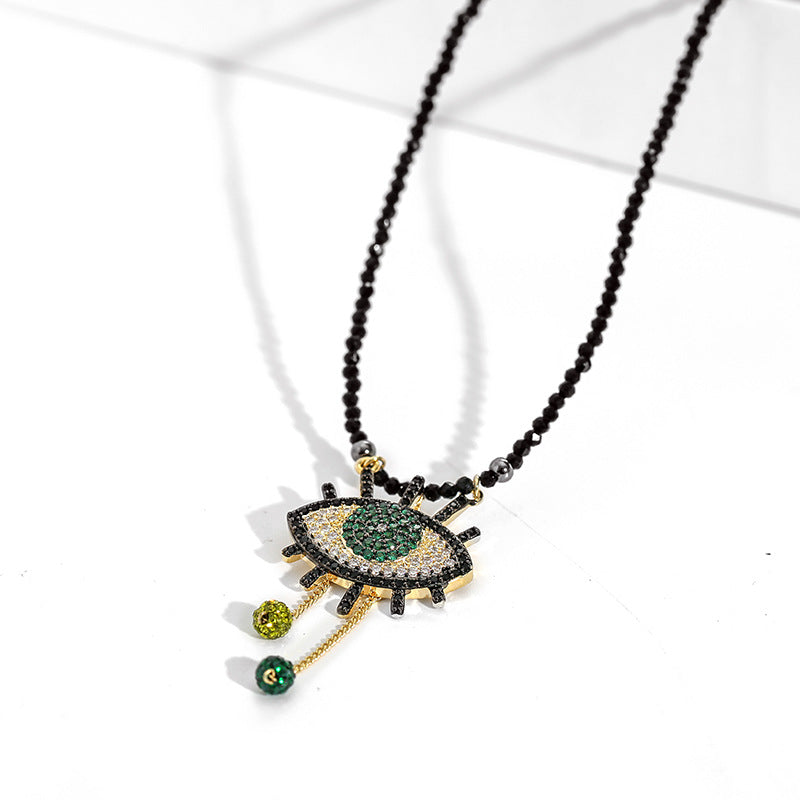 crystal eye pendant necklace, view 5 - MRSLM