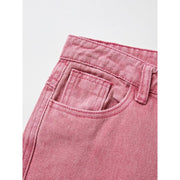 pink high waist wide leg jeans, view 5 - MRSLM