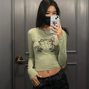 women's vintage print long sleeve t-shirt - MRSLM