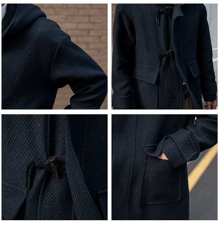 Wool blend hooded coat, view 2 - MRSLM
