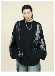men's loose crew neck pullover sweater, view 9 - MRSLM