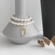 freshwater pearl S925 silver necklace, view 4 - MRSLM