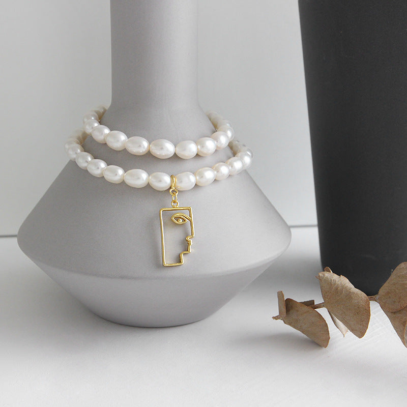 freshwater pearl S925 silver necklace, view 4 - MRSLM