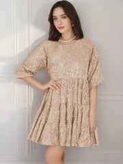 women's loose-fit sequin dress, view 13 - MRSLM