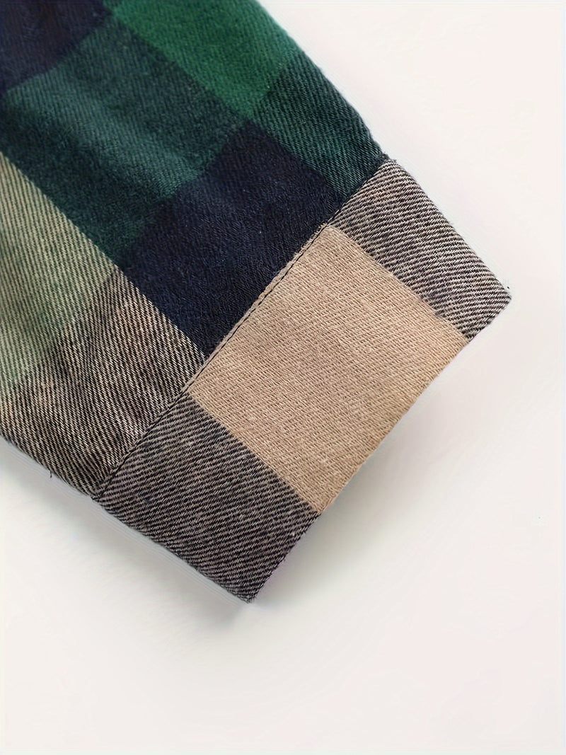 dark green plaid commuter shirt, view 4 - MRSLM