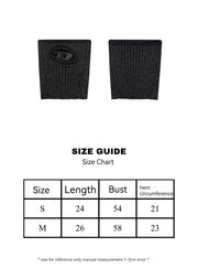 black knitted tube top with metal hollow detail, view 7 - MRSLM