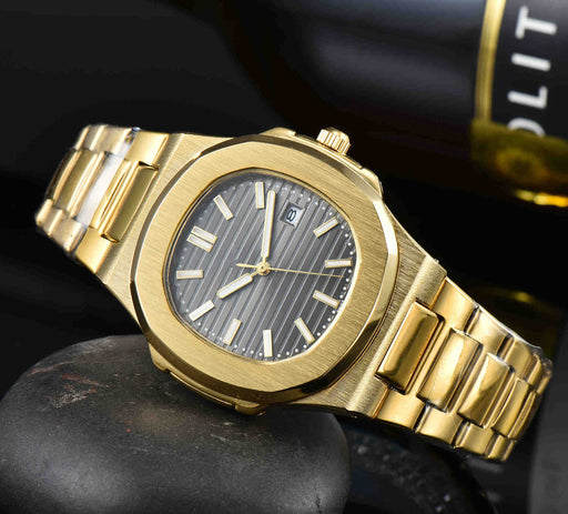 three-hand quartz date watch steel band, view 2 - MRSLM