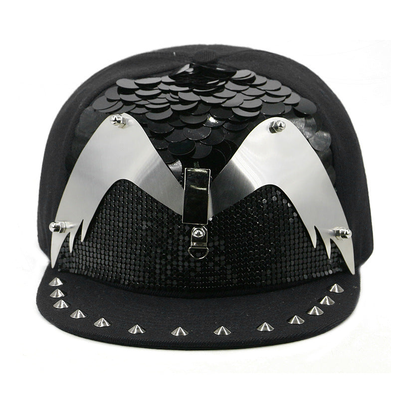 rivet flat brim cap, view 2 - MRSLM