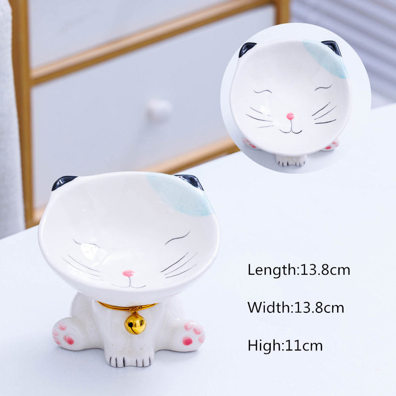 cute ceramic cat and dog bowl, view 3 - MRSLM