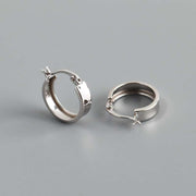 women's wide flat round hoop earrings, view 2 - MRSLM
