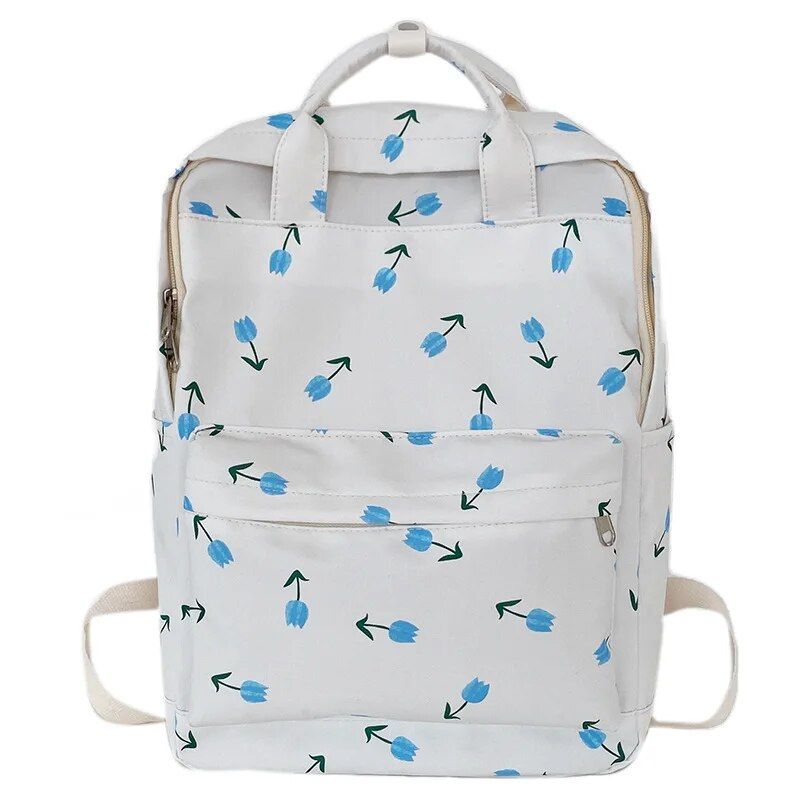 tulip print women's backpack, view 6 - MRSLM