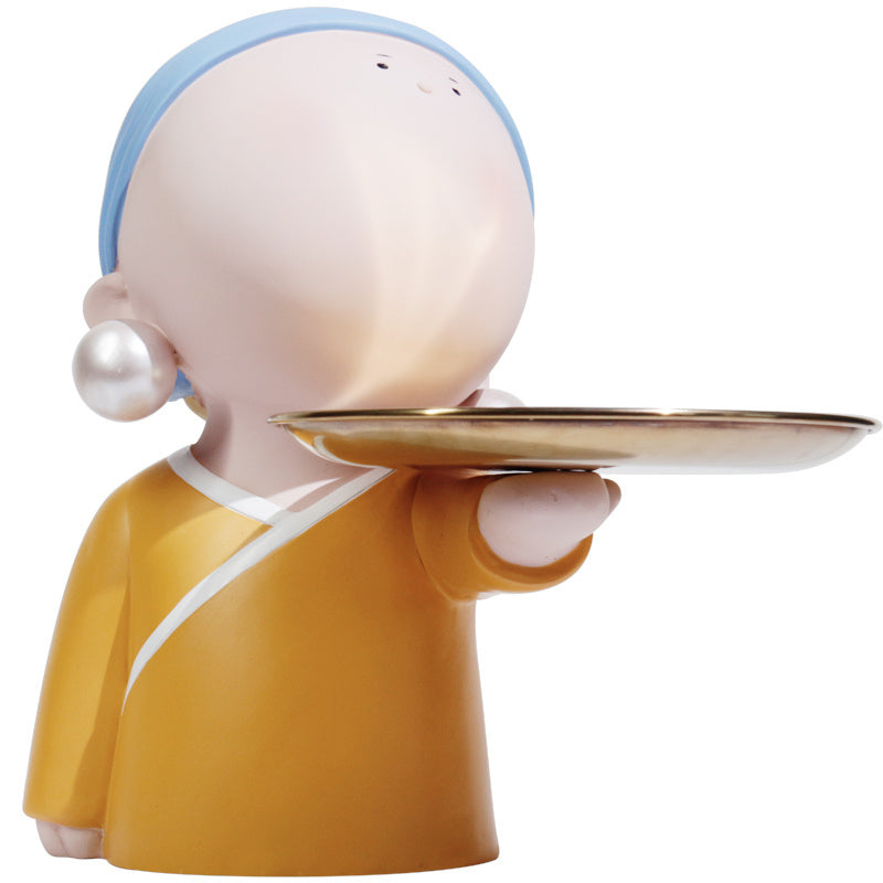 pearl earring girl art key tray, view 5 - MRSLM