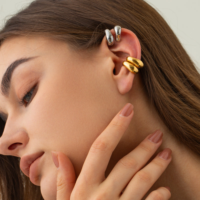 18k gold plated irregular ear clip, view 5 - MRSLM