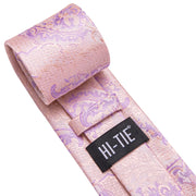 pink plaid silk tie with cufflinks and pocket square, view 7 - MRSLM