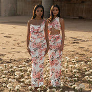 printed one-shoulder long dress, view 4 - MRSLM