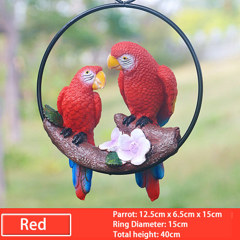 cute resin parrot with ring, view 3 - MRSLM