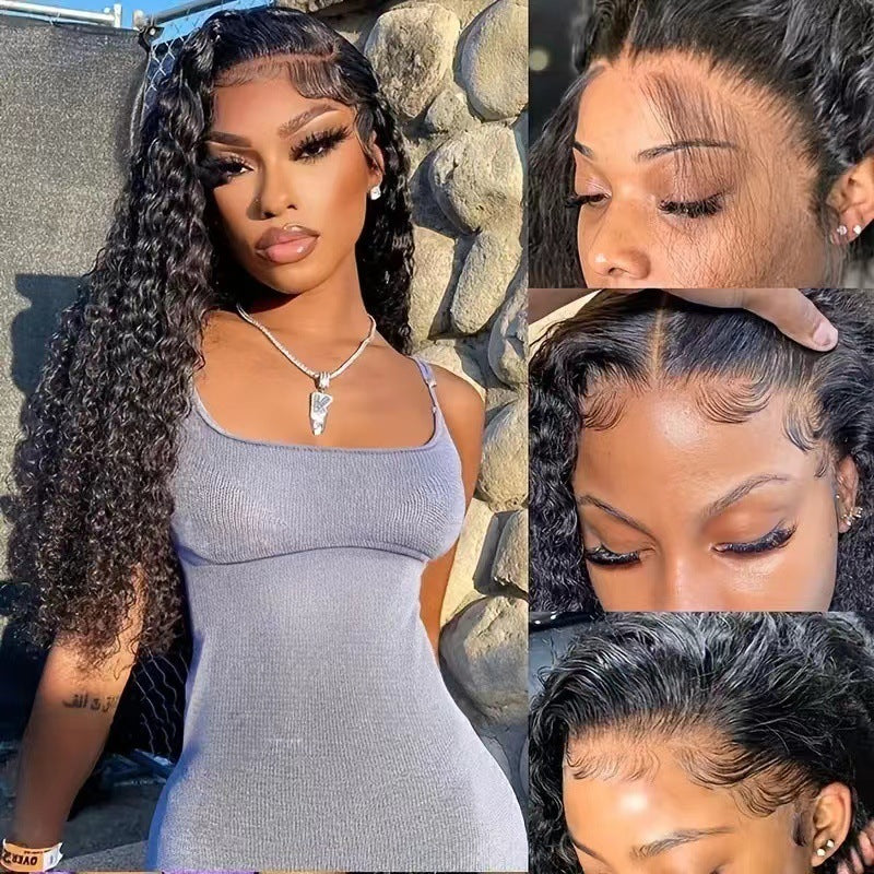 long curly front lace wig, view 3 - MRSLM
