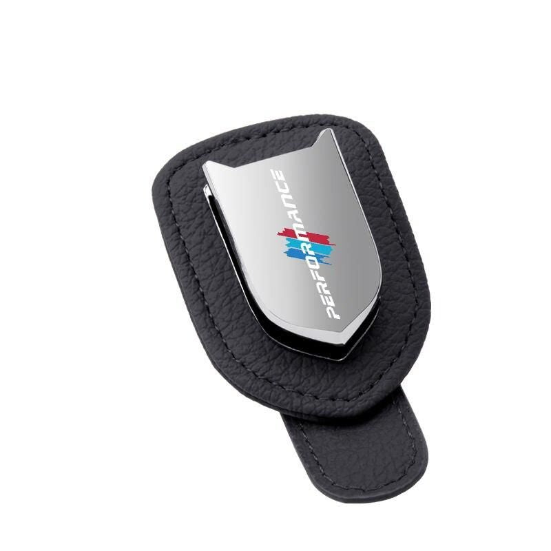 leather alloy car visor clip for sunglasses, view 2 - MRSLM