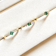 S925 silver adjustable green stone ring, view 7 - MRSLM