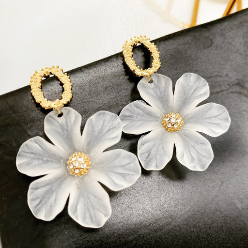 translucent flower drop earrings - MRSLM