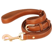 adjustable genuine leather dog leash, view 2 - MRSLM