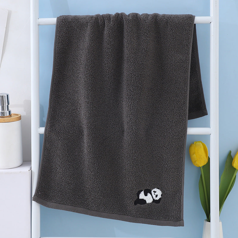 Panda embroidered cotton face towel, view 4 - MRSLM