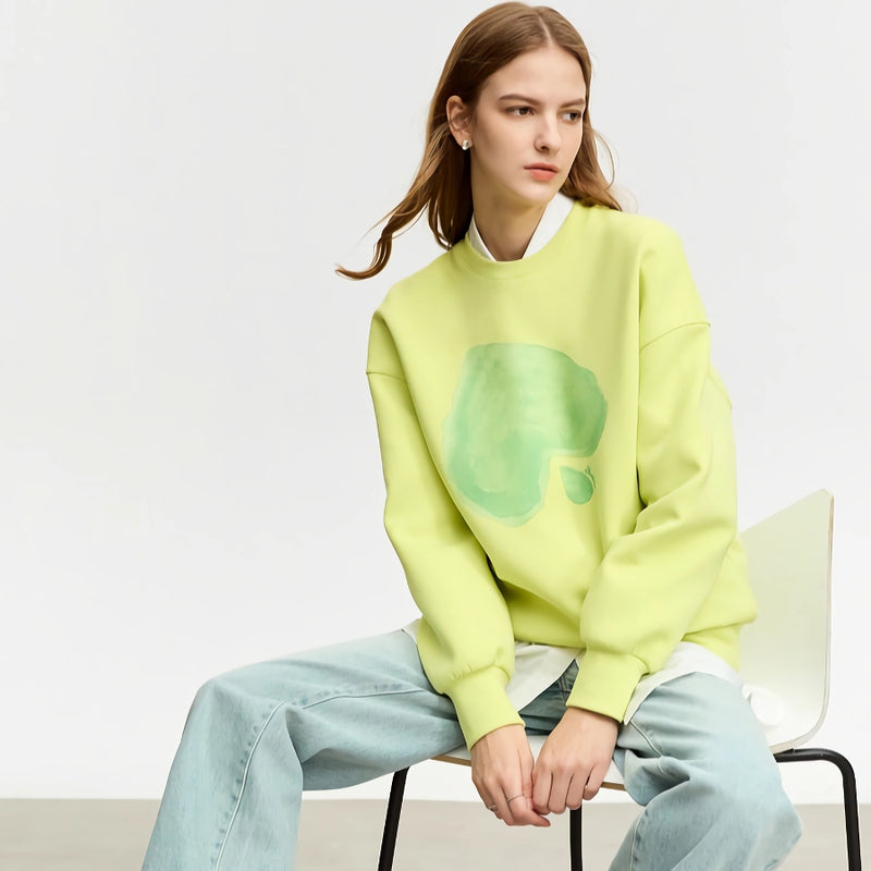 Women's heart print pullover - MRSLM