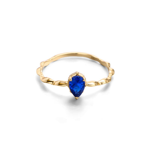 water drop zircon sterling silver ring, view 4 - MRSLM