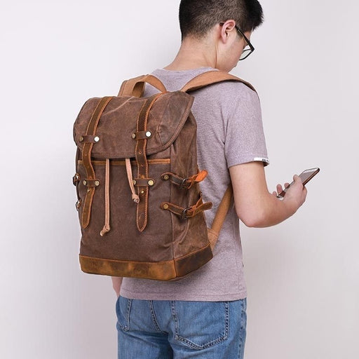 retro canvas hiking backpack - MRSLM