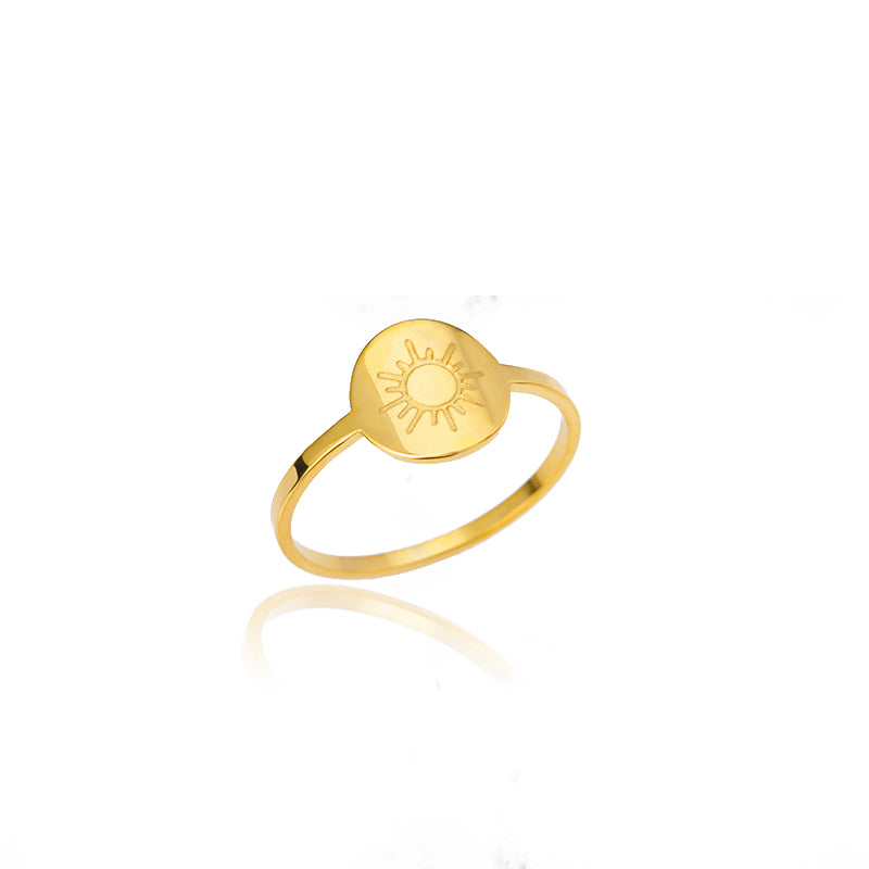 round gold sun rings, view 3 - MRSLM
