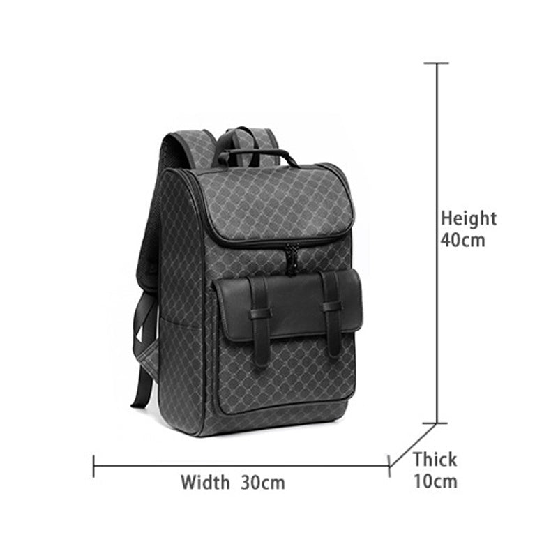 casual pu leather backpack, view 3 - MRSLM