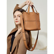Genuine leather bucket tote bag, view 5 - MRSLM