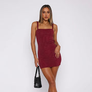 slim rhinestone sleeveless party dress, view 4 - MRSLM