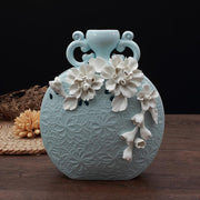 white porcelain vase ornament, view 2 - MRSLM