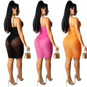 women's sling vest and lace-up pleated skirt set, view 4 - MRSLM