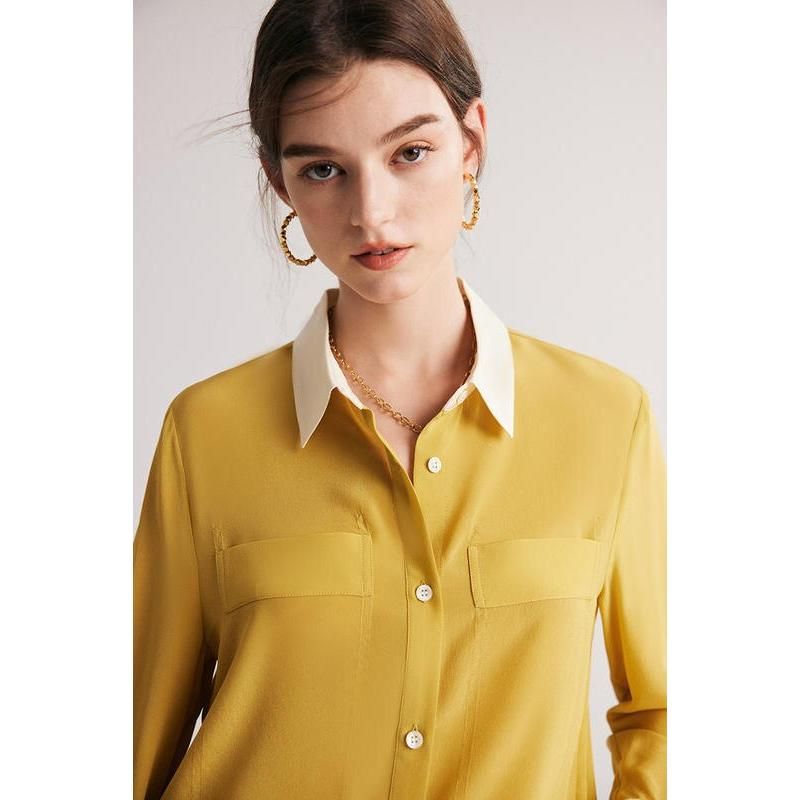 Chic Silk Crepe De Chine Dress Shirt for Women