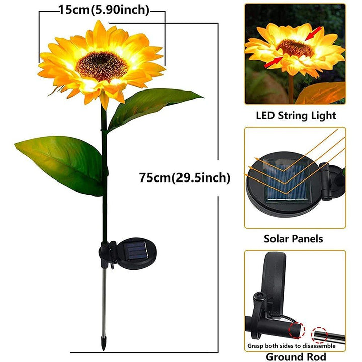 Solar Sunflower Garden Pathway Lights