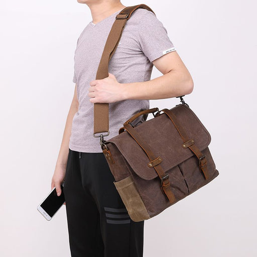 Men's oil wax canvas bag - MRSLM