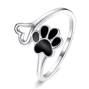 pet paw print silver jewelry set, view 6 - MRSLM