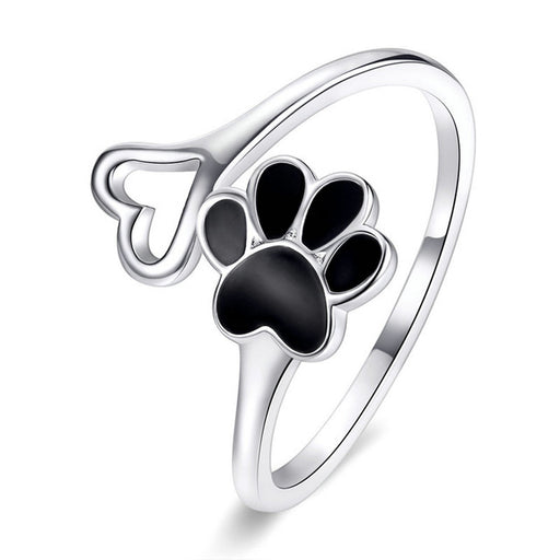 pet paw print silver jewelry set, view 6 - MRSLM