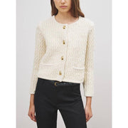 women's O-neck knitted cardigan, view 4 - MRSLM