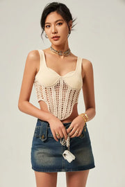 women's solid color knit camisole, view 3 - MRSLM