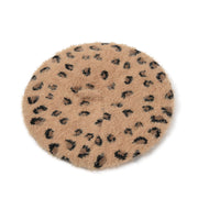 leopard knitted plush beret, view 7 - MRSLM