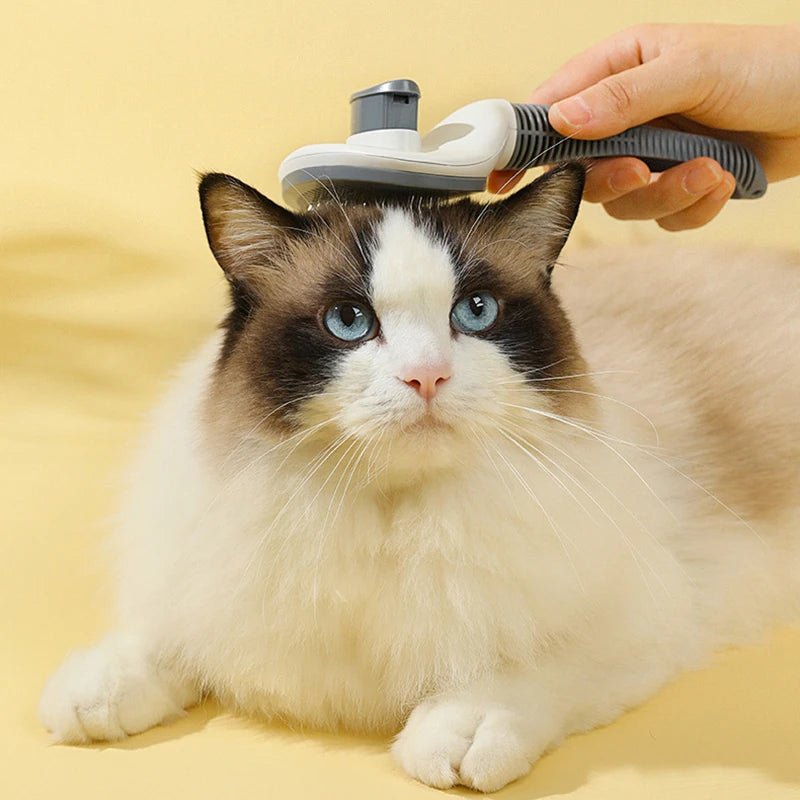 self-cleaning pet grooming brush, view 12 - MRSLM