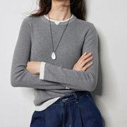 slim fit contrast knit sweater - MRSLM
