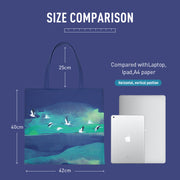 chinese style illustration shoulder tote bag, view 5 - MRSLM