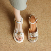 Leather chunky heel sandals, view 25 - MRSLM