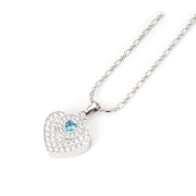love shaped zirconia necklace, view 2 - MRSLM
