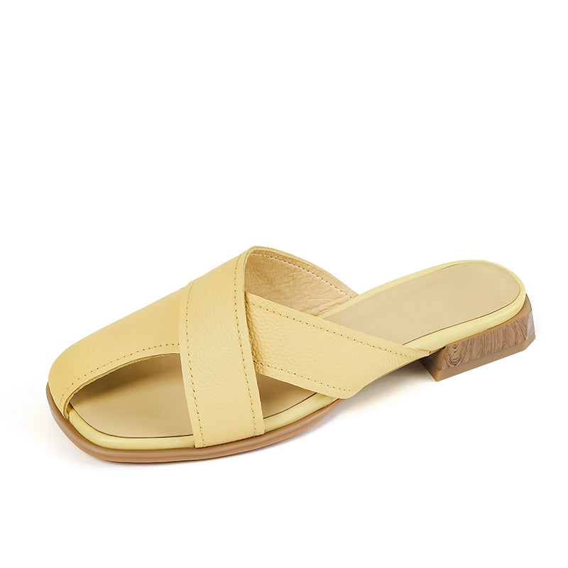 genuine leather rome style mules, view 3 - MRSLM